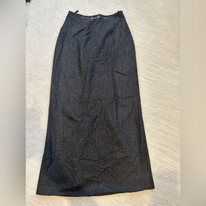 Vintage Steilmann made in Germany wool blend maxi pencil skirt w/leather 4